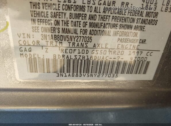 3N1AB8DV5NY277035 2022 NISSAN SENTRA Gray ძრავის განყოფილების ხედი