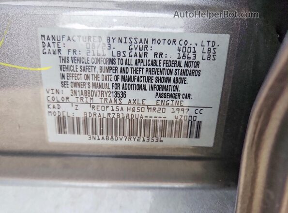 3N1AB8DV7RY213536 2024 NISSAN SENTRA Gray Вид підкапотного простору