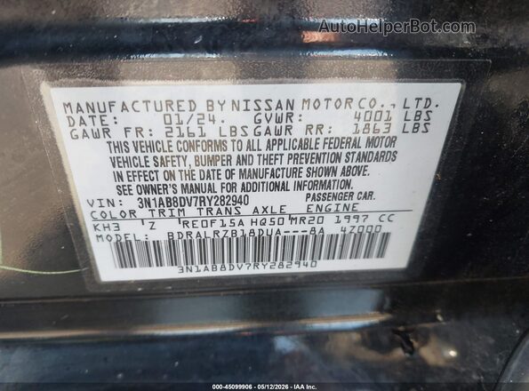 3N1AB8DV7RY282940 2024 NISSAN SENTRA Black Widok komory silnika