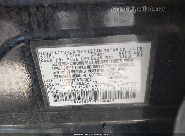 3N1AB8DV7RY360813 2024 NISSAN SENTRA Черный 