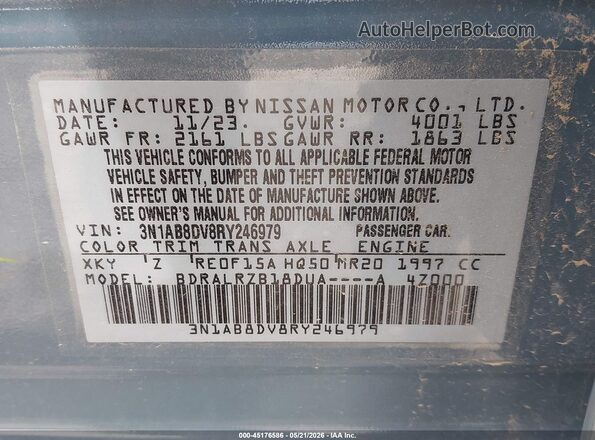 3N1AB8DV8RY246979 2024 NISSAN SENTRA Light Blue Вид підкапотного простору
