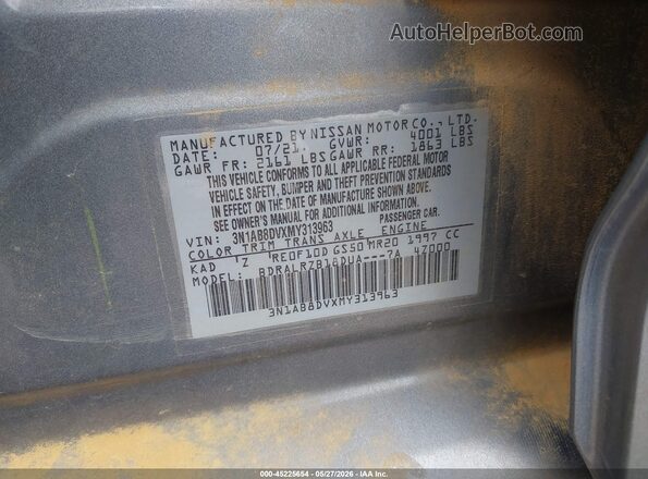 3N1AB8DVXMY313963 2021 NISSAN SENTRA Gray Vista del compartimento del motor