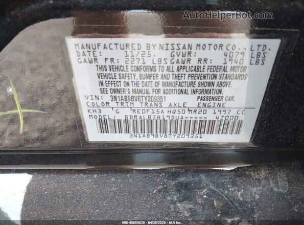 3N1AB9BV8TY209351 2026 NISSAN SENTRA Black Widok komory silnika