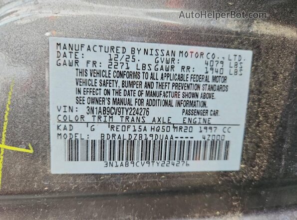 3N1AB9CV9TY224276 2026 NISSAN SENTRA Gray Vista del compartimento del motor