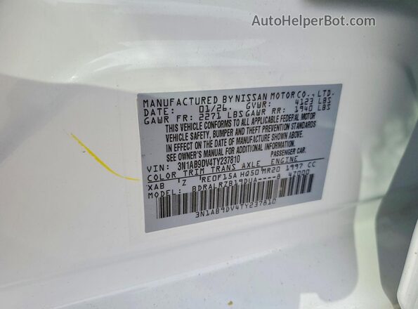3N1AB9DV4TY237810 2026 NISSAN SENTRA Белый 