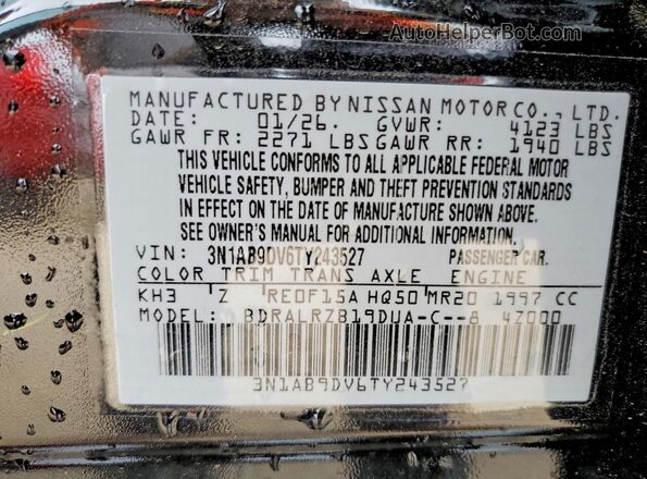 3N1AB9DV6TY243527 2026 NISSAN SENTRA Black Շարժիչի բաժամունքի տեսք
