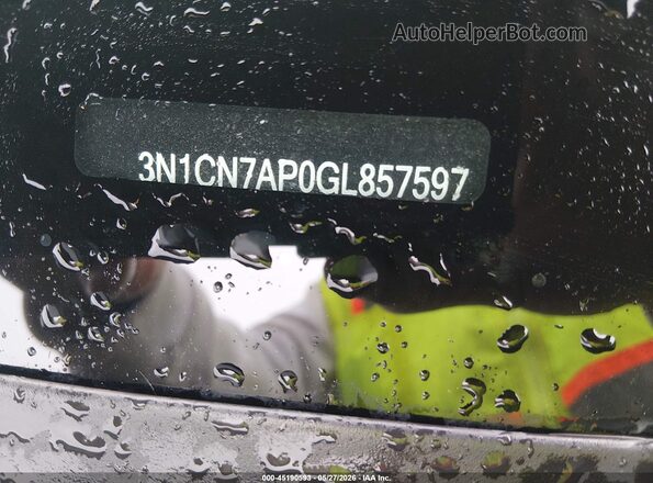 3N1CN7AP0GL857597 2016 NISSAN VERSA Black Շարժիչի բաժամունքի տեսք