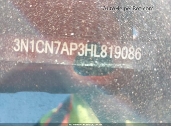 3N1CN7AP3HL819086 2017 NISSAN VERSA Black ძრავის განყოფილების ხედი