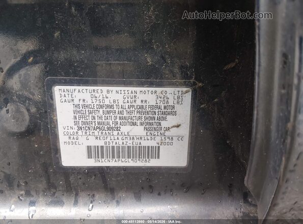 3N1CN7AP6GL909282 2016 NISSAN VERSA Blue 