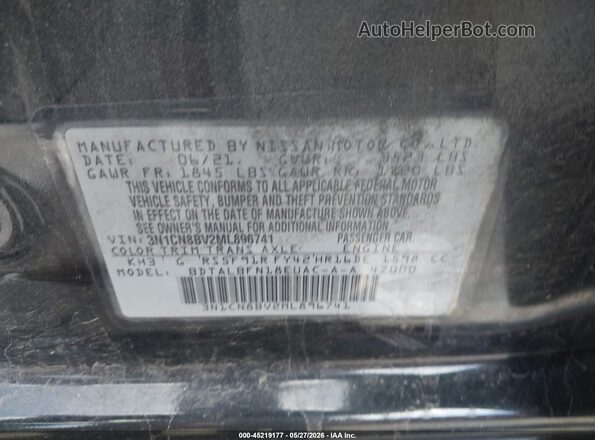 3N1CN8BV2ML896741 2021 NISSAN VERSA Black Շարժիչի բաժամունքի տեսք