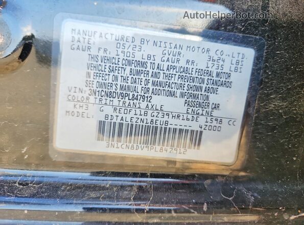 3N1CN8DV9PL847912 2023 NISSAN VERSA Black 