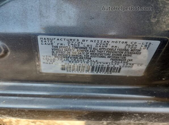 3N1CN8FV1ML897258 2021 NISSAN VERSA Gray 