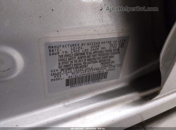 3N1CN8FV1ML922367 2021 NISSAN VERSA Silver 