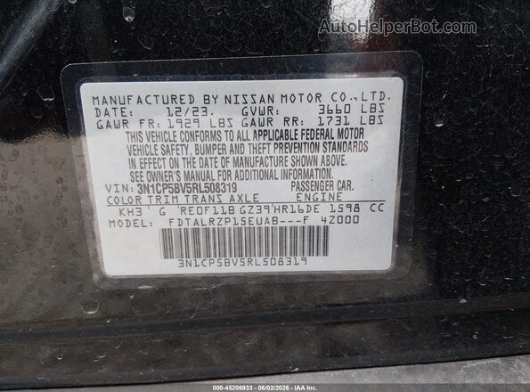 3N1CP5BV5RL508319 2024 NISSAN KICKS Черный Вид подкапотного пространства