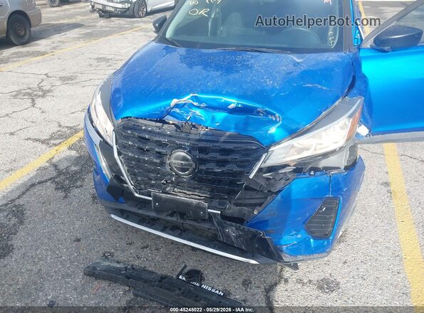 3N1CP5BV8ML554607 2021 NISSAN KICKS Blue Դիմացի տեսք
