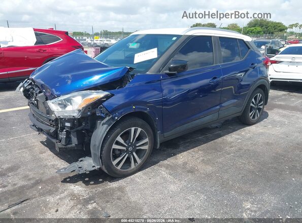 3N1CP5CU7JL542885 2018 NISSAN KICKS Blue Առջևի ձախ երեք քառորդ տեսարան
