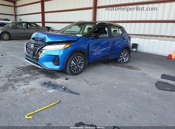 3N1CP5CV0ML526105 2021 NISSAN KICKS Blue Передня ліва чверть
