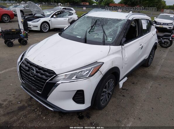 3N1CP5CV2ML478624 2021 NISSAN KICKS White წინა მარცხენა ხედი სამი მეოთხედიდან