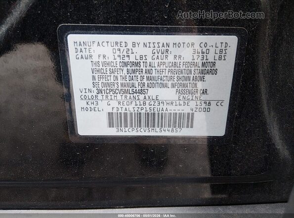 3N1CP5CV5ML544857 2021 NISSAN KICKS Black Engine compartment view
