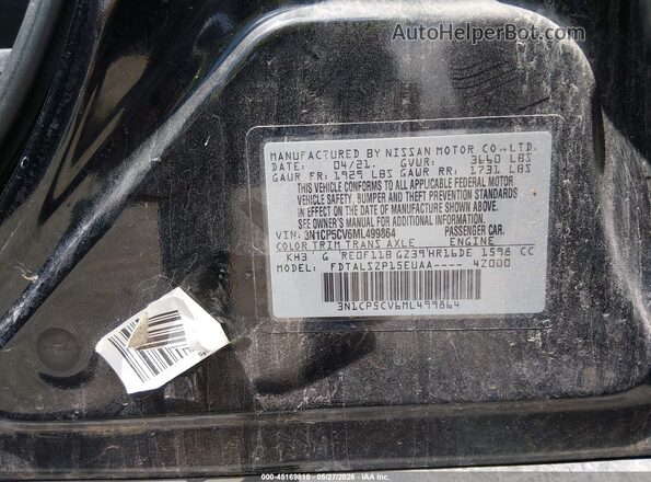 3N1CP5CV6ML499864 2021 NISSAN KICKS Black Engine compartment view
