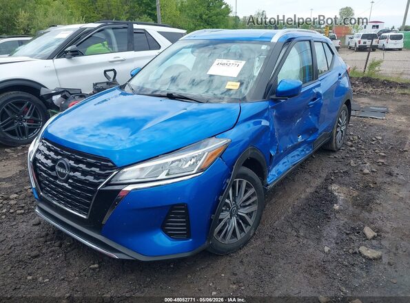 3N1CP5CV7PL506275 2023 NISSAN KICKS Синий Передняя левая четверть