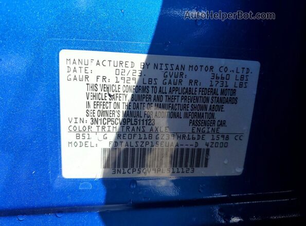 3N1CP5CV9PL511123 2023 NISSAN KICKS Blue 