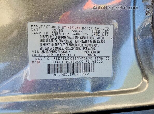 3N1CP5DV2PL532877 2023 NISSAN KICKS Charcoal 