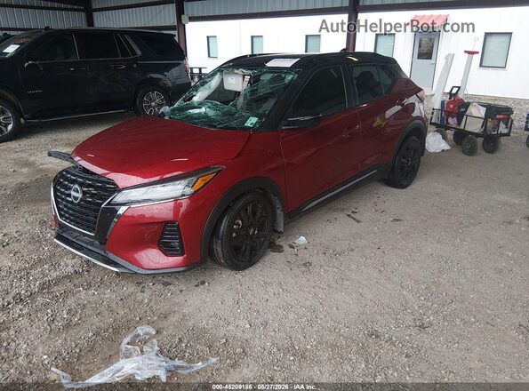 3N1CP5DV4PL525106 2023 NISSAN KICKS Burgundy წინა მარცხენა ხედი სამი მეოთხედიდან