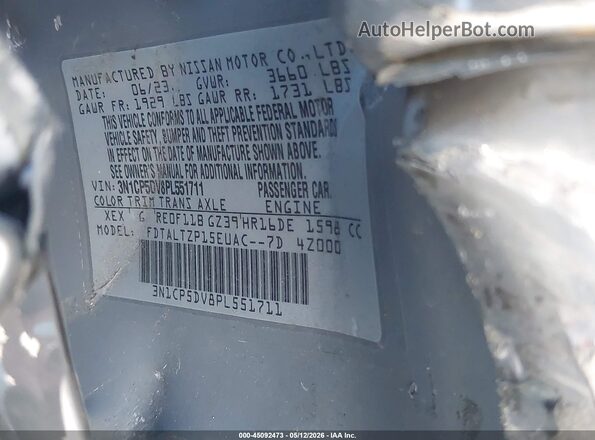 3N1CP5DV8PL551711 2023 NISSAN KICKS Gray Engine compartment view
