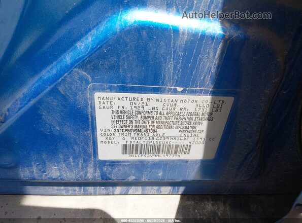 3N1CP5DV9ML497394 2021 NISSAN KICKS Blue Engine compartment view