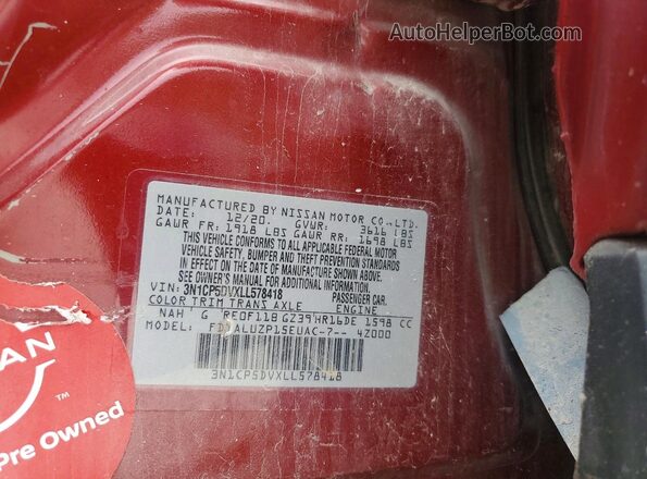 3N1CP5DVXLL578418 2020 NISSAN KICKS Red 