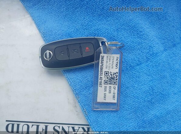 3N8AP6BA6SL401667 2025 NISSAN KICKS Gray Vista del salpicadero