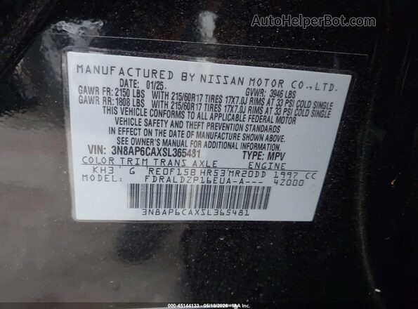 3N8AP6CAXSL365481 2025 NISSAN KICKS Black Вид підкапотного простору