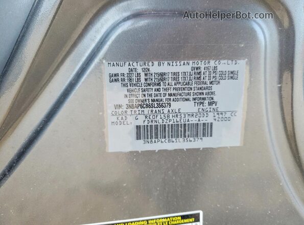 3N8AP6CB6SL356379 2025 NISSAN KICKS Gray Панорамний вид салону 360°