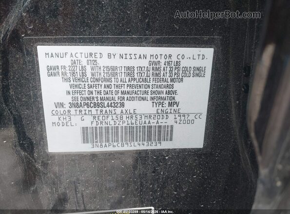 3N8AP6CB9SL443239 2025 NISSAN KICKS Black 
