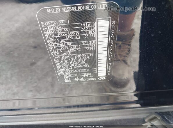 3PCAJ5AA6PF103750 2023 INFINITI QX50 Blue Շարժիչի բաժամունքի տեսք