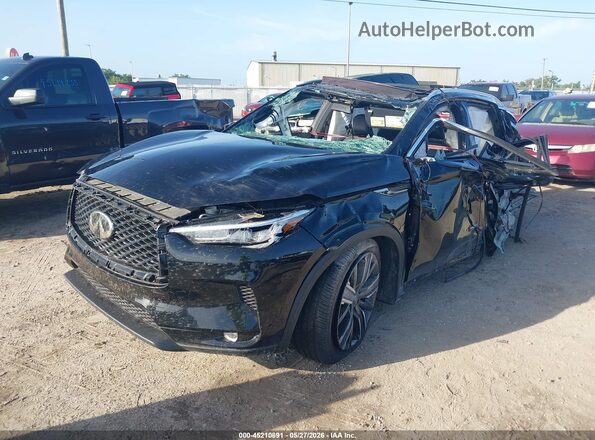 3PCAJ5BA4MF112361 2021 INFINITI QX50 Black Առջևի ձախ երեք քառորդ տեսարան