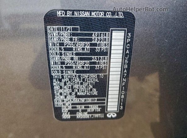 3PCAJ5BA7NF108113 2022 INFINITI QX50 Gray ძრავის განყოფილების ხედი