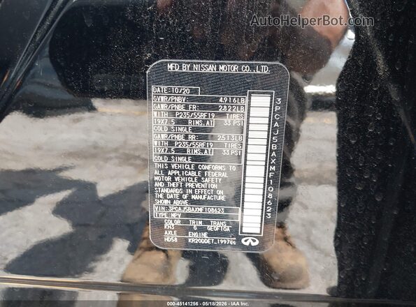 3PCAJ5BAXMF108623 2021 INFINITI QX50 Black Вид підкапотного простору