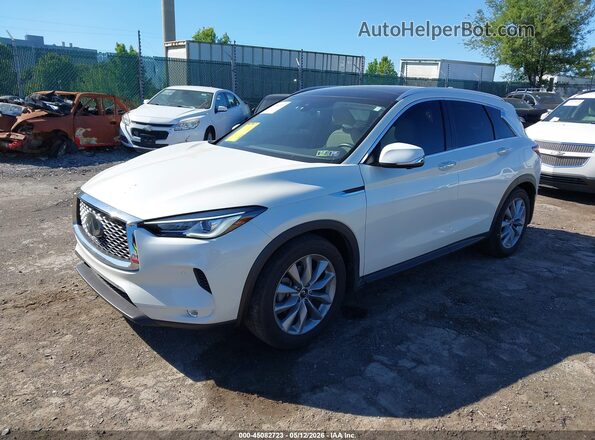 3PCAJ5CB7NF119703 2022 INFINITI QX50 White Առջևի ձախ երեք քառորդ տեսարան