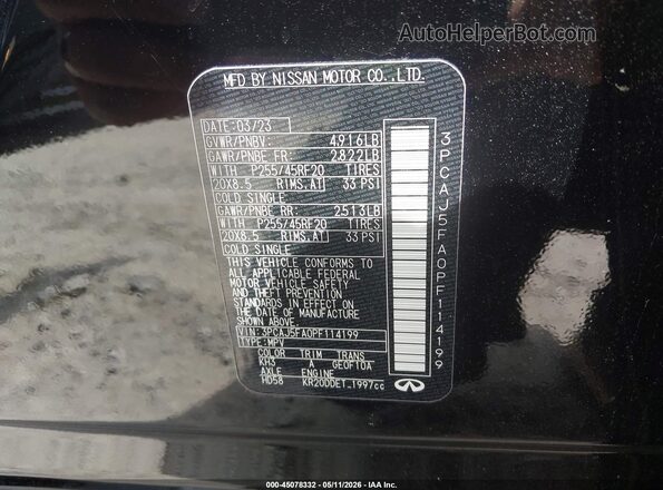 3PCAJ5FA0PF114199 2023 INFINITI QX50 Black 