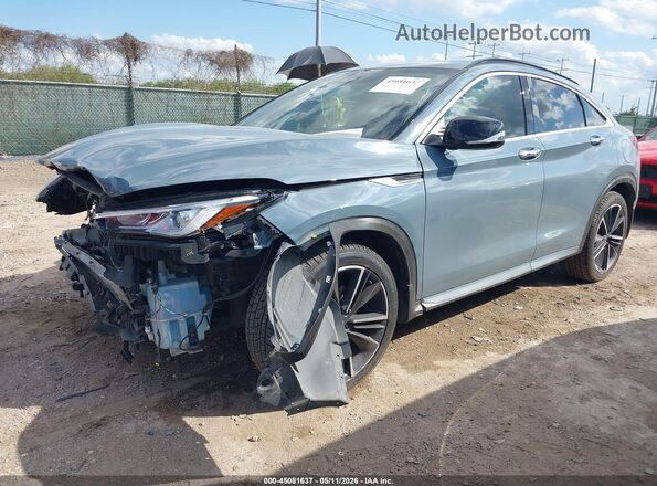 3PCAJ5J39NF101280 2022 INFINITI QX55 Blue Առջևի ձախ երեք քառորդ տեսարան