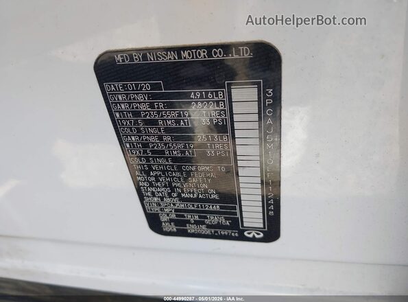 3PCAJ5M10LF112448 2020 INFINITI QX50  Engine compartment view
