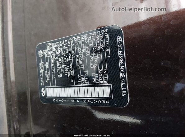 3PCAJ5M14LF110170 2020 INFINITI QX50 Коричневый Вид подкапотного пространства