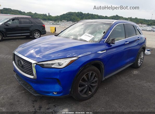 3PCAJ5M30KF120355 2019 INFINITI QX50 Blue წინა მარცხენა ხედი სამი მეოთხედიდან