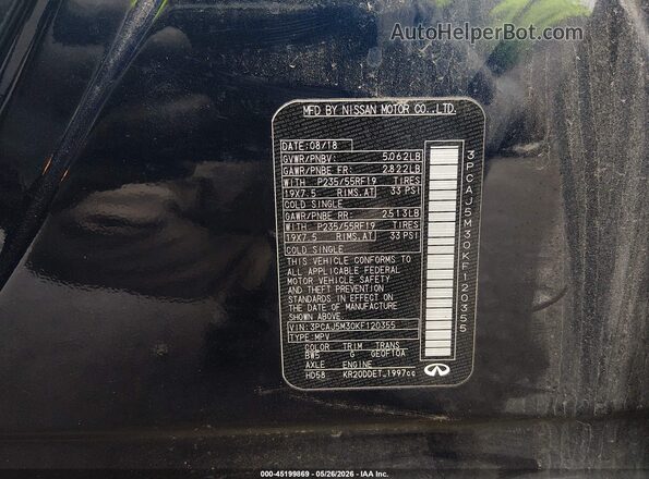 3PCAJ5M30KF120355 2019 INFINITI QX50 Blue ძრავის განყოფილების ხედი