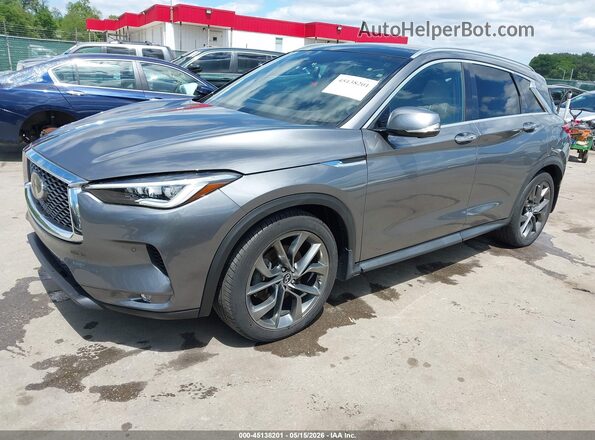3PCAJ5M30KF123465 2019 INFINITI QX50 Gray Առջևի ձախ երեք քառորդ տեսարան