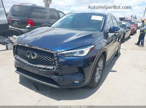 3PCAJ5M32KF137125 2019 INFINITI QX50 Blue წინა მარცხენა ხედი სამი მეოთხედიდან