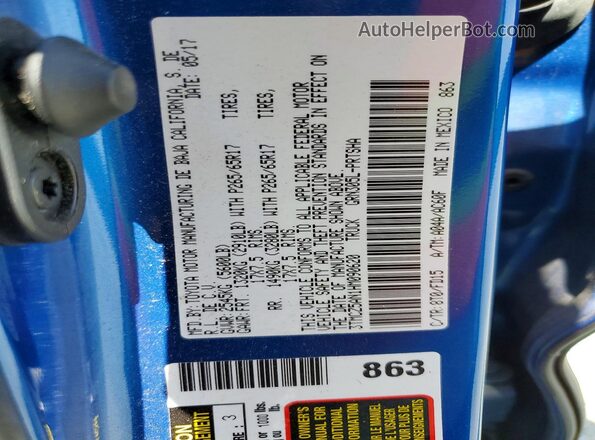 3TMCZ5AN1HM090620 2017 TOYOTA TACOMA Blue 