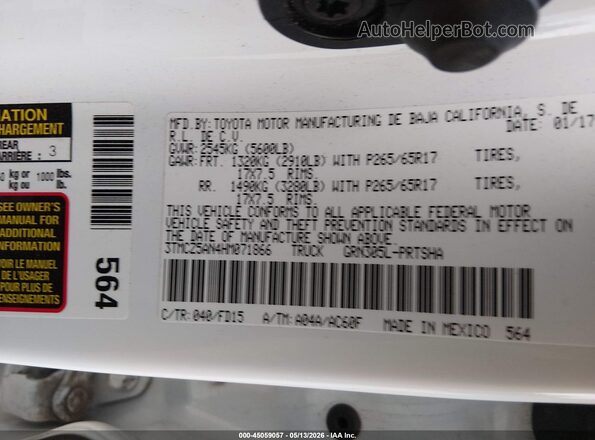 3TMCZ5AN4HM071866 2017 TOYOTA TACOMA White 